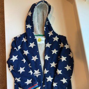 Mini Boden Boys 8-9y Full-Zip Hoodie (Stars, borg-lined)